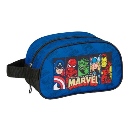 Beauty case Safta Avengers 5L - Chiusura con cerniera - Maniglia laterale - Compatibile con trolley - 260x120x150mm - Blu scuro