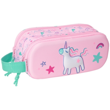 Astuccio Safta Unicorno - Cerniera - Maniglia laterale - Rosa
