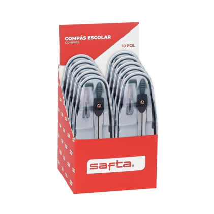 Supporto da esposizione Safta con 10 bussole - Ergonomico - Include mine - Leggero e portatile - 105x100x140 mm - Colori assortiti