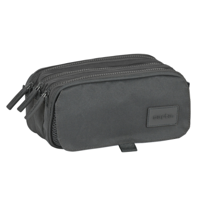 Astuccio Safta Basic - 3 scomparti con cerniera - Tasca frontale - Tracolla regolabile - 1,72 l - 215x80x100 mm - Grigio