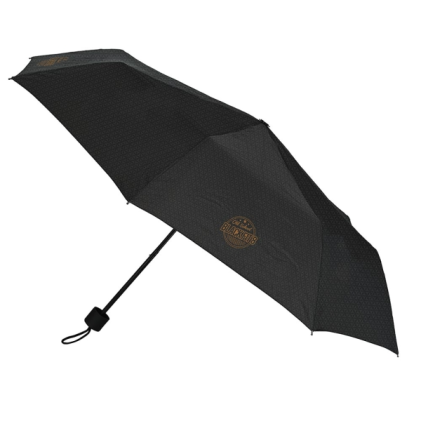 Ombrello manuale Safta Blackfit8 stile old school, 98 cm - 8 pannelli - Manico e punta in PVC - Poliestere - Stecche in acciaio da 8 mm - Cordino - Nero