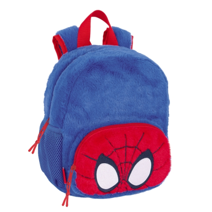 Zaino per bambini Safta Spidey in peluche - Porta badge - Manici - 6 litri - Materiale in peluche - Facile da trasportare - 220x100x270 mm - Blu scuro
