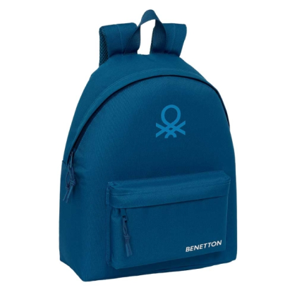 Zaino Safta Benetton Basics Navy - Tasca frontale - Spallacci imbottiti - Doppia cerniera - Maniglia superiore - 20,80 L - 330x150x420 mm - Blu scuro