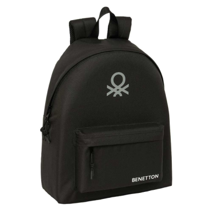 Zaino Safta Benetton Basics - Tasca frontale - Spallacci imbottiti - Schienale ergonomico - Doppia cerniera - Maniglia superiore - 20,80 L - 330x150x420 mm - Nero