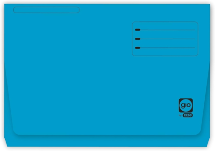 Cartella Gio By Elba con tasca e patta, formato folio - Blu intenso - Cartoncino 320 g/m&sup2; - Pratica tasca e patta - Ideale per documenti importanti