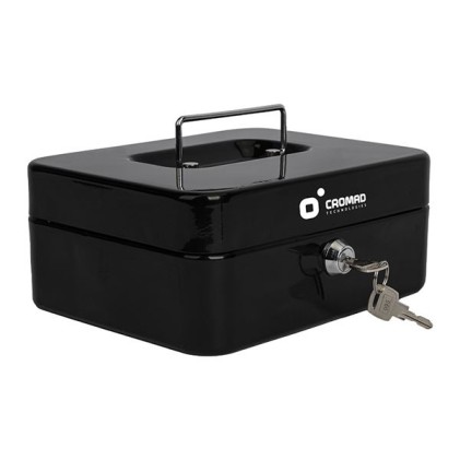 Cassetta di sicurezza in metallo Cromad CR1224 - Serratura a chiave - 3 scomparti - Maniglia per il trasporto - 90x200x160mm