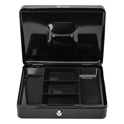 Cassetta di sicurezza in metallo Cromad CR1226 - Serratura a chiave - 5 scomparti - Maniglia per il trasporto - 90x300x240 mm
