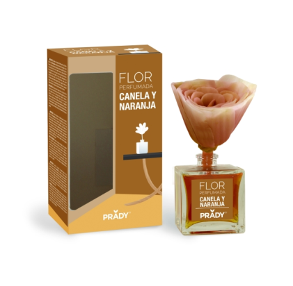 Deodorante per ambienti Prady al profumo di cannella e fiori d'arancio - Flacone in vetro da 90 ml