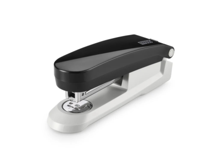 Cucitrice da tavolo Novus Evolution E 20 + Scatola da 200 punti metallici 24/6 - Fino a 20 fogli - Chiudi, apri e cuci - Nero/Grigio chiaro