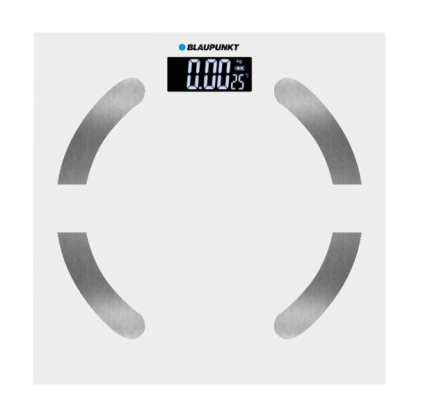 Bilancia digitale ultra sottile Blaupunkt BP5009 - Portata massima 180 kg con vetro temperato - Sensori ad alta precisione - Display LCD con indicatore di temperatura ambiente - Attivazione automatica - Colore bianco