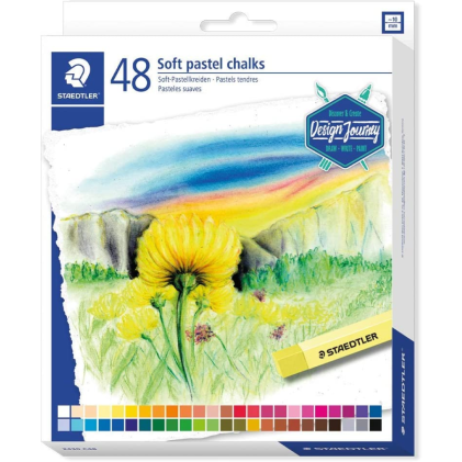Staedtler 2430 Confezione da 48 gessetti pastello morbidi &ndash; Eccellente per mescolare i colori &ndash; Solidit&agrave; alla luce &ndash; Colori assortiti