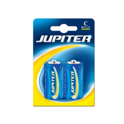 Confezione da 2 batterie saline Jupiter C R14 - Batterie saline per dispositivi a basso consumo