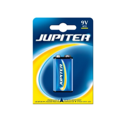 Confezione da 1 batteria salina Jupiter 6F22 - Batteria salina per dispositivi a basso consumo
