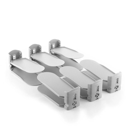 Innovagoods Sholzzer Confezione da 6 organizer per scarpe - Apertura regolabile - Antiscivolo - Rimovibili - 10x10-17x26 cm - Grigio