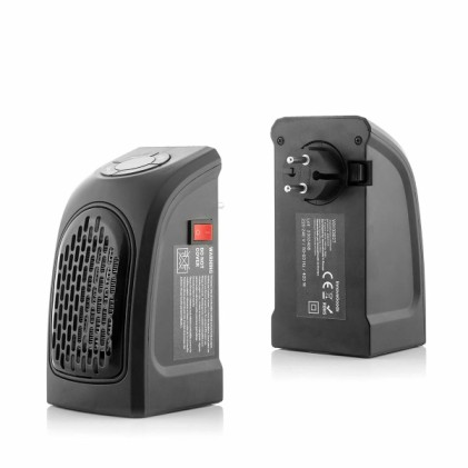 Riscaldatore portatile Innovagoods Heatpod Mini - Potenza 400W - 2 velocit&agrave; - Display a LED - Temperatura regolabile - Timer - Basso consumo - 8,5x16x12,5cm - Nero