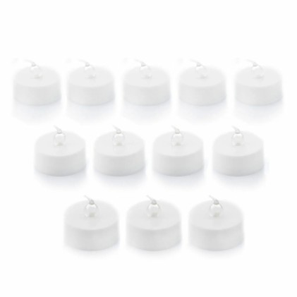 Innovagoods Romandle Confezione da 12 candeline LED - Luce calda - Effetto fiamma - Durata fino a 75 minuti - Confezione da 2 set di candeline LED - 3,7x3,5 cm - Bianco