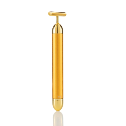Innovagoods T-Vibe Massaggiatore viso ad alta frequenza per ringiovanimento - Senza fili - Impermeabile - 6000 vibrazioni al minuto - 3,3x14x1,5 cm - Colore oro