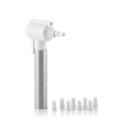 Innovagoods Pearlsher Lucidatore e Sbiancante per Denti senza Cordless - Luce LED - Acciaio inossidabile - Multifunzionale - Facile da pulire - Testina rotante - 9 punte in gomma - 6,5x13x2,5 cm - Bianco