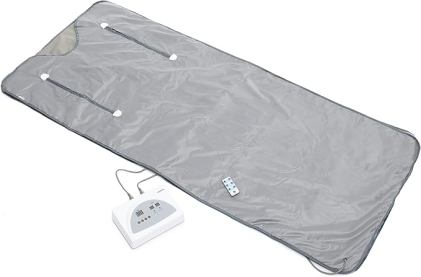 Coperta per sauna a infrarossi Innovagoods Bedna - 650W - 2 cavi da 150cm - Display a LED - Temperatura regolabile - Pieghevole - Timer - Spegnimento automatico - 179x79x2cm - Grigio