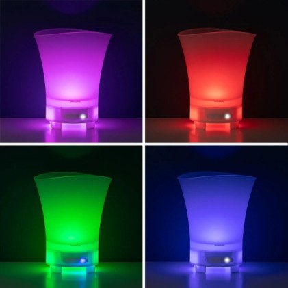 Innovagoods Sonice Secchiello per il ghiaccio 3 in 1 con altoparlante - Bluetooth - Autonomia della batteria di 4 ore - Cavo USB incluso - Batteria da 1200 mAh - Impermeabile IPX4 - Luce LED RGB - Ricaricabile - Multifunzionale - 24,5x29x23,5 cm - Bianco
