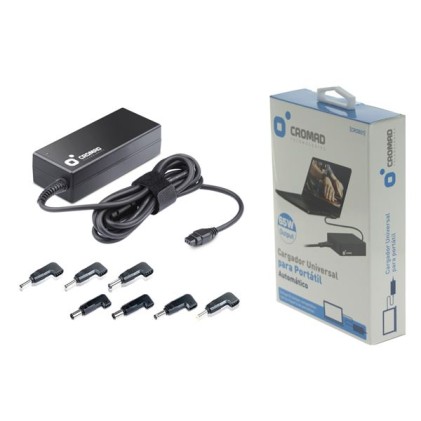 Cromad Caricatore Automatico Universale per Laptop 65W - 8 Diversi Connettori
