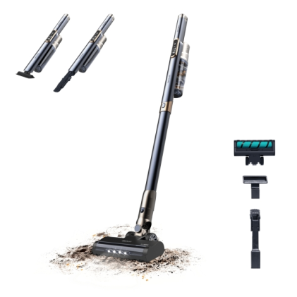 Aspirapolvere verticale a bastone Cecotec Scoba 3000 - 210W - Autonomia 40 minuti - Potenza di aspirazione 20kPa - Accessori inclusi - Ultraleggero - Modalit&agrave; Eco e Turbo - Nero e Blu