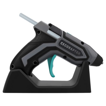 Pistola per colla a caldo Cecotec CecoRaptor Perfect Fix 360 X-Treme - Autonomia 30 minuti - Base di ricarica - Batteria da 1,5 Ah 3,7 V - Include 10 stick di colla - Spegnimento automatico - Colore nero e grigio