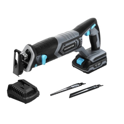 Sega a gattuccio a batteria Cecotec CecoRaptor Quick&Cut 2020 Advance - Autonomia 20 minuti - Batteria 2Ah 20V - 3000 oscillazioni/min - Valigetta per il trasporto - Luce LED - 6 lame incluse - Nero e grigio