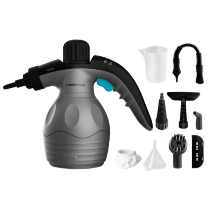 Pulitore a vapore attivo Cecotec HydroSteam 1030 - 1000W - Vapore 30 g/min - Pressione 3 bar - Serbatoio 350 ml - Accessori inclusi - Raggio d'azione fino a 4 m - Nero e grigio