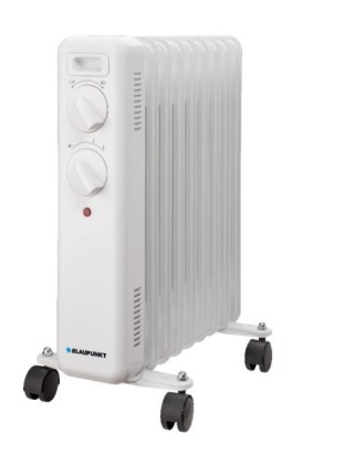 Radiatore olio Blaupunkt - Potenza 2000W - Termostato regolabile - Ruote - Maniglia di trasporto - Spia luminosa - Bianco