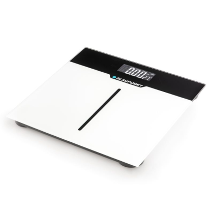 Bilancia pesapersone Blaupunkt - Portata 180 kg - Display digitale - Vetro temperato - Accensione/spegnimento automatico - Bianco e nero