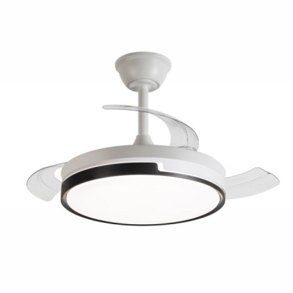 Ventilatore da soffitto Daewoo da 90 cm - 30 W - Pale retrattili - Luce LED integrata - Kit di installazione incluso - Ultra silenzioso - Timer - 6 velocit&agrave; - Funzione reversibile - Bianco