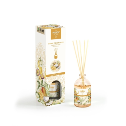 Deodorante per ambienti Prady Yani Tatus Mikado - Flacone in vetro da 100 ml e bastoncini diffusori