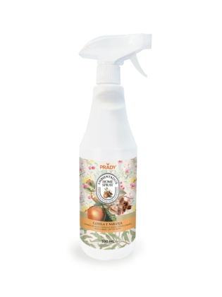 Spray deodorante per ambienti Prady al profumo di cannella e arancia - Flacone da 700 ml - Flacone spray