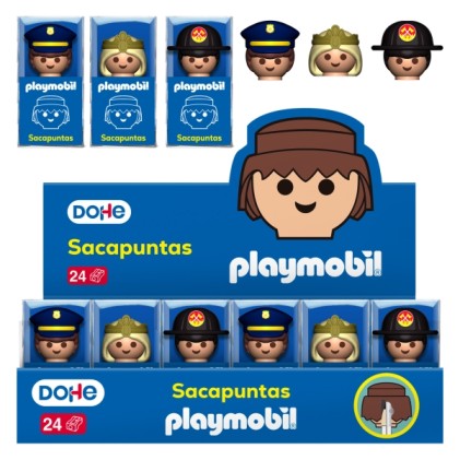Playmobil Dohe con 24 temperamatite a foro singolo e lame in acciaio - Temi Playmobil Polizia, Pompieri e Principesse