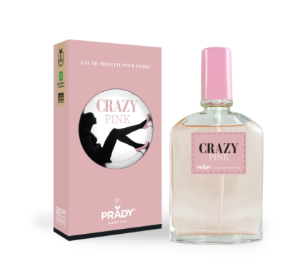 Prady Crazy Pink - Acqua di colonia da donna - Flacone da 90 ml - Flacone spray