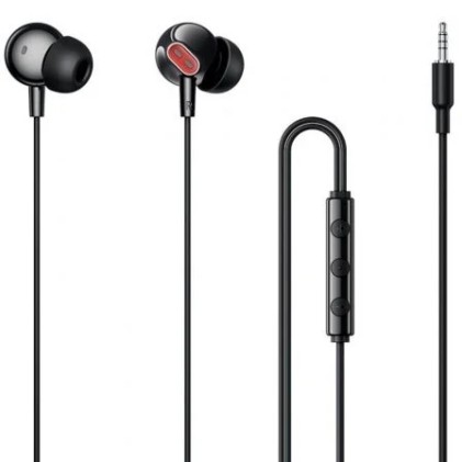 Cuffie in-ear Vention Echo Lite con cavo da 1,2 m, jack da 3,5 mm, microfono integrato, altoparlante da 12 mm, colore nero.
