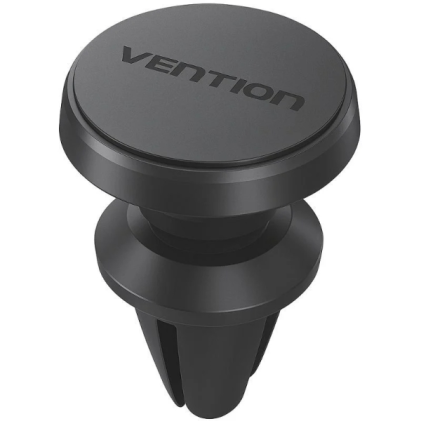 Supporto magnetico per smartphone da auto Vention - Attacco a clip - Lega di alluminio - Silicone - Nero