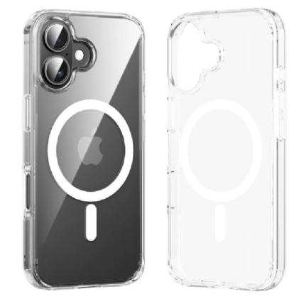 Custodia rigida Vention per iPhone 16 Pro - Anello magnetico MagSafe - Compatibile con la ricarica wireless - Resistente all'ingiallimento - Trasparente