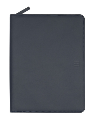 Finocam Nopal Portadocumenti portatile - Biomateriale cactus - Chiusura a cerniera - Formato A4 - 210x297mm - Blocco note - Carta 70gsm - Tasca interna - Portapenne - Blu navy