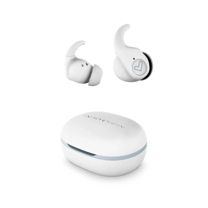 Cuffie sportive Energy Systems Arena - True Wireless - Bluetooth 5.3 - Resistenti al sudore e agli schizzi - 20 ore di autonomia - Sistema di adattamento SecureFit+ - Bianche