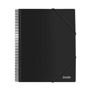 Cartella Dohe con 30 buste formato A4 - Copertina in polipropilene opaco da 800 micron - Buste trasparenti da 80 micron - Spirale in plastica colorata ed elastici coordinati