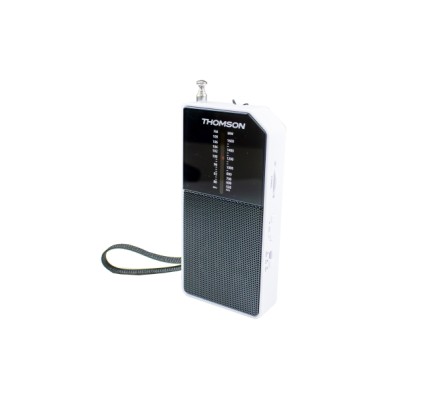 Radio portatile analogica FM/AM Thomson RT205 - Antenna telescopica - Bianco/Nero