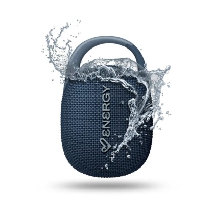 Altoparlante EnergyClip di Energy Systems da 9W - Radio FM - Bluetooth 5.4 - True Wireless - IPX7 - USB e MicroSD - Colore Blu