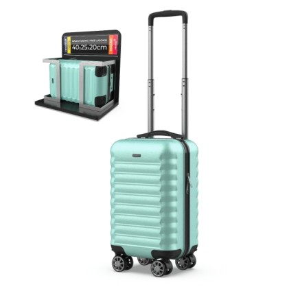 Valigia da cabina Numada Upfly Underseat 16" XXS - 20 litri - 4 ruote girevoli a 360&deg; rimovibili - Maniglia telescopica - Lucchetto a combinazione a 3 cifre - Doppia cerniera - Verde menta