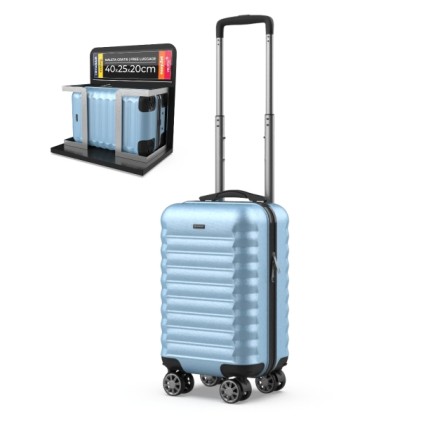 Valigia da cabina Numada Upfly Underseat 16" XXS - 20 litri - 4 ruote girevoli a 360&deg; rimovibili - Maniglia telescopica - Lucchetto a combinazione a 3 cifre - Doppia cerniera - Azzurro