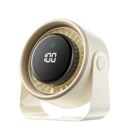 Ventilatore da tavolo Vention PBJ - Velocit&agrave; massima 2500 giri/min - Batteria da 3000 mAh - Modalit&agrave; notturna - Display - Connessione USB-C - Colore beige