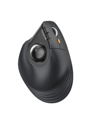 Mouse trackball verticale wireless ergonomico ProtoArc EM05 NL - 1600 dpi - Bluetooth + 2.4GHz - Batteria ricaricabile - Multi-dispositivo - Nero e arancione