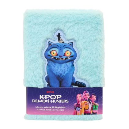 Blocco note Safta K-Pop Demon Hunters - Formato A5 - Copertina in peluche - 80 pagine - 21x14,8 cm - Colore azzurro