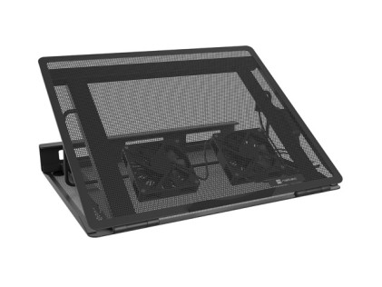 Base di raffreddamento Natec Tern 2 per laptop da 17,3" - 2 ventole magnetiche da 80 mm - Controllo della velocit&agrave; - Struttura in metallo robusto - Nero